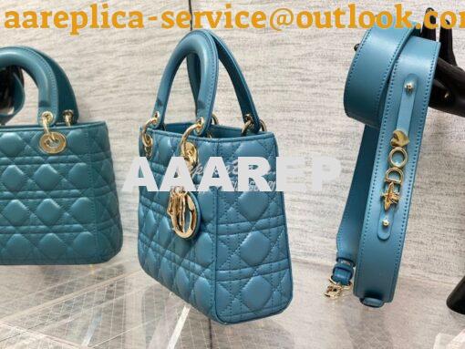 Replica Dior My ABCdior Lady Dior Bag M0538 Azure Blue Cannage Lambski 17