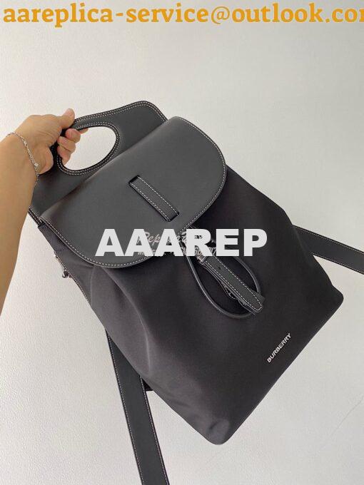 Replica Burberry Nylon and Leather Pocket Backpack 80420191 Black