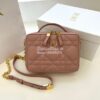 Replica Dior Caro Box Bag With Chain Latte Quilted Macrocannage Calfsk 11