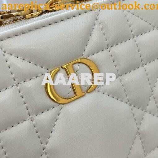 Replica Dior Caro Box Bag With Chain Latte Quilted Macrocannage Calfsk 2