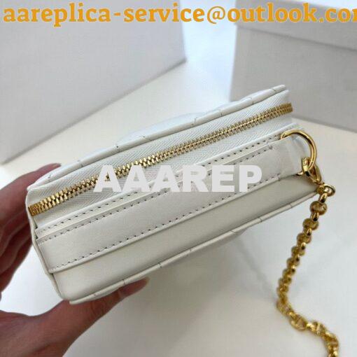 Replica Dior Caro Box Bag With Chain Latte Quilted Macrocannage Calfsk 5