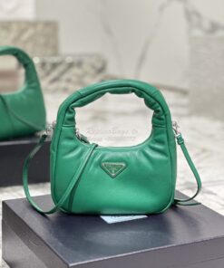 Replica Prada Soft Padded Nappa-leather mini bag 1BA384 Green 2