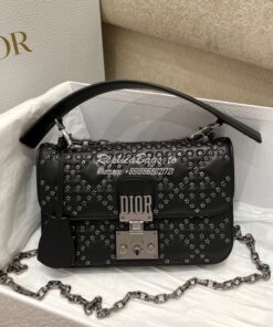 Replica Dior Small Addict Bag Black Lucky Star Cannage Lambskin M5821O