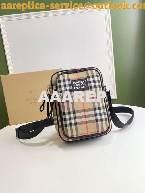 Replica Burberry Vintage Check and Leather Crossbody Bag 80233811