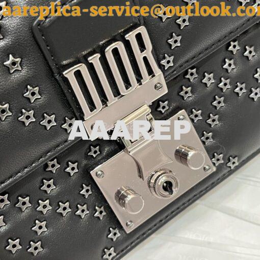 Replica Dior Small Addict Bag Black Lucky Star Cannage Lambskin M5821O 2