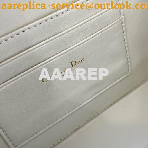 Replica Dior Caro Box Bag With Chain Latte Quilted Macrocannage Calfsk 8