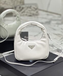 Replica Prada Soft Padded Nappa-leather mini bag 1BA384 White