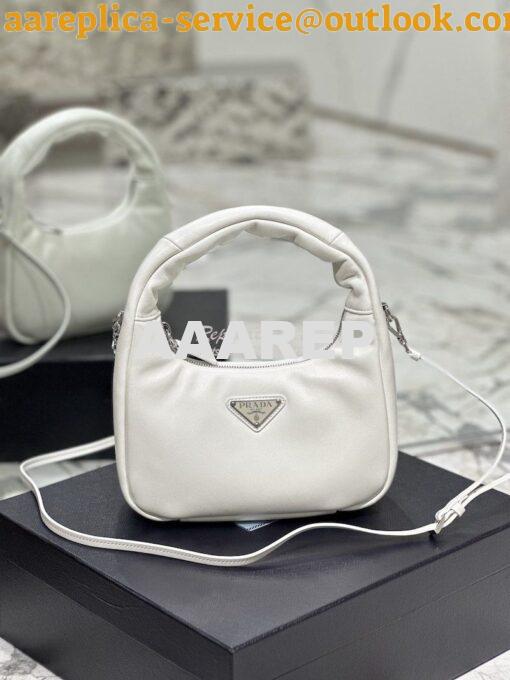 Replica Prada Soft Padded Nappa-leather mini bag 1BA384 White