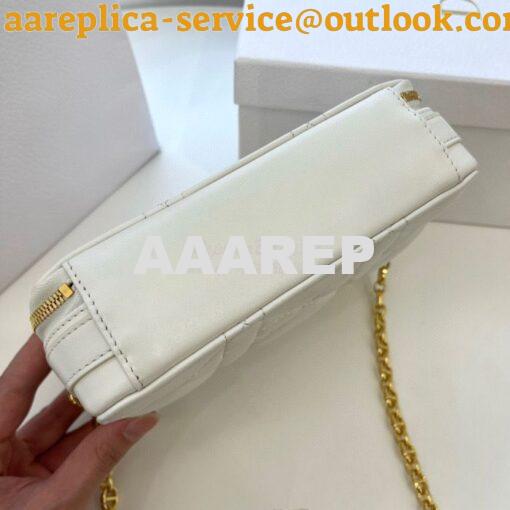 Replica Dior Caro Box Bag With Chain Latte Quilted Macrocannage Calfsk 9