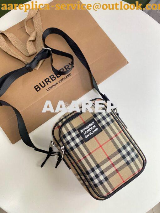Replica Burberry Vintage Check and Leather Crossbody Bag 80233811 3