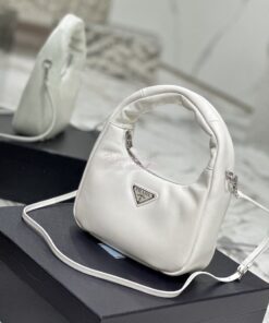 Replica Prada Soft Padded Nappa-leather mini bag 1BA384 White 2