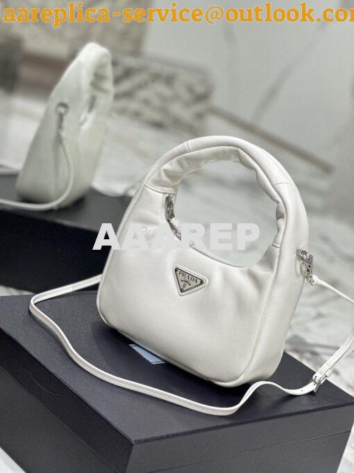 Replica Prada Soft Padded Nappa-leather mini bag 1BA384 White 2