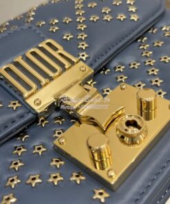 Replica Dior Small Addict Bag Denim Blue Lucky Star Cannage Lambskin M 2