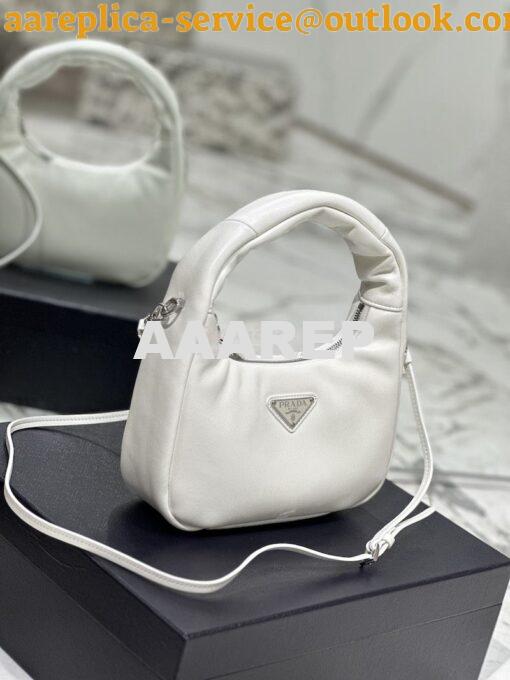 Replica Prada Soft Padded Nappa-leather mini bag 1BA384 White 3