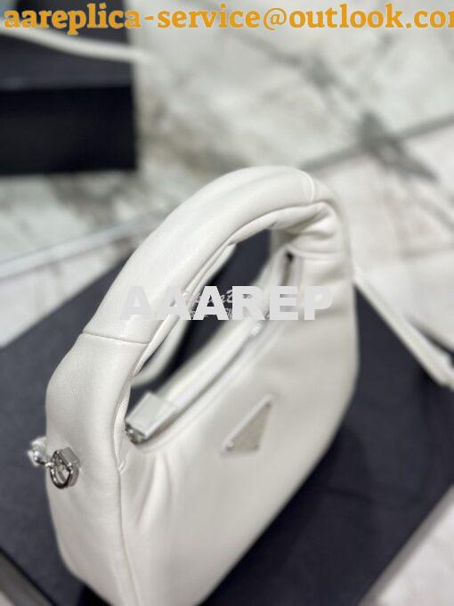 Replica Prada Soft Padded Nappa-leather mini bag 1BA384 White 5