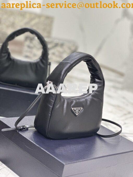 Replica Prada Soft Padded Nappa-leather mini bag 1BA384 Black 3