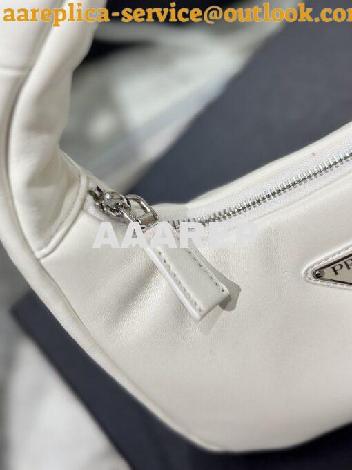 Replica Prada Soft Padded Nappa-leather mini bag 1BA384 White 6