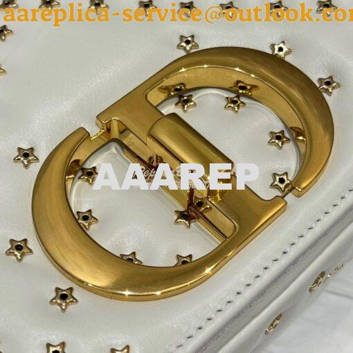 Replica Dior Small Caro Bag Latte Lucky Star Cannage Lambskin M9241U 2