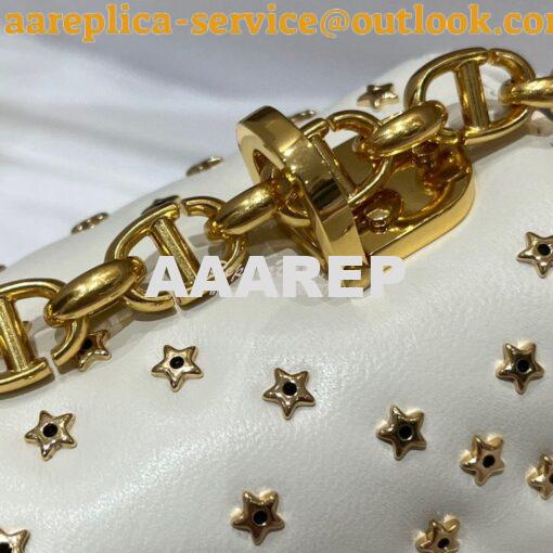 Replica Dior Small Caro Bag Latte Lucky Star Cannage Lambskin M9241U 3