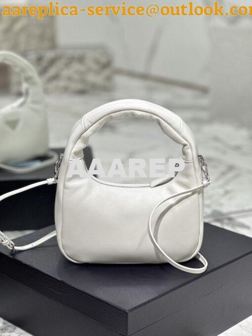 Replica Prada Soft Padded Nappa-leather mini bag 1BA384 White 10