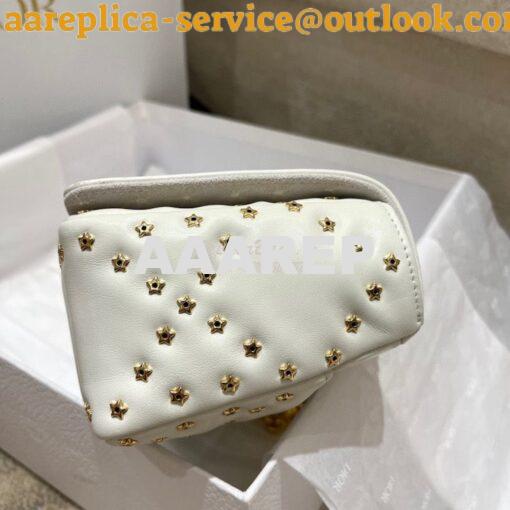 Replica Dior Small Caro Bag Latte Lucky Star Cannage Lambskin M9241U 5