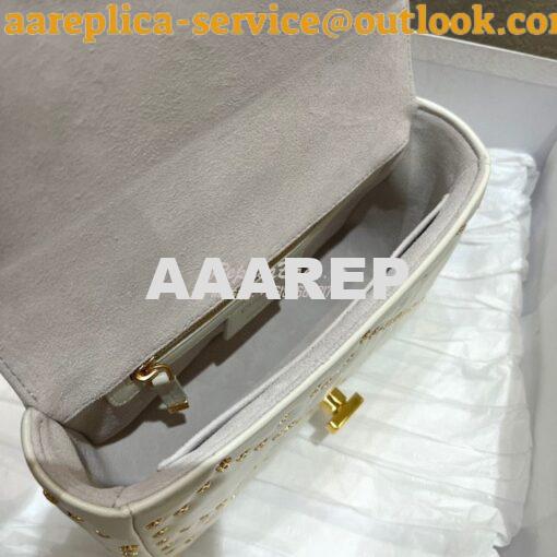Replica Dior Small Caro Bag Latte Lucky Star Cannage Lambskin M9241U 8