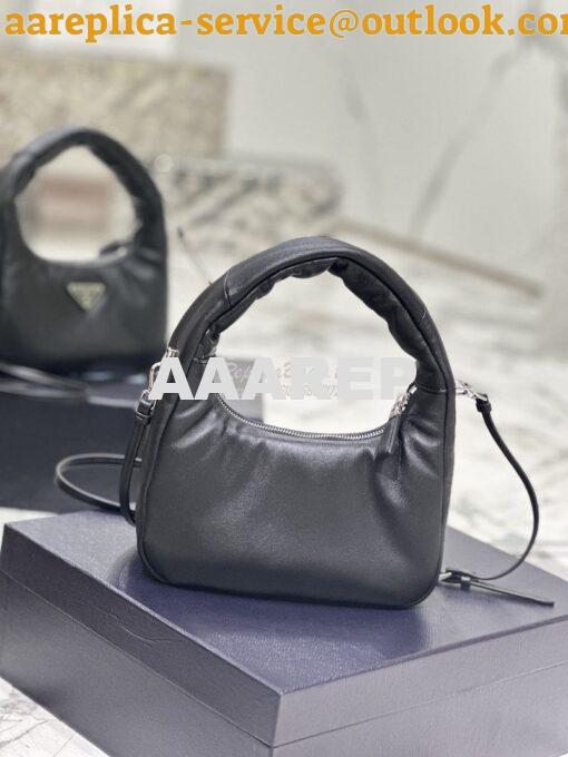 Replica Prada Soft Padded Nappa-leather mini bag 1BA384 Black 12