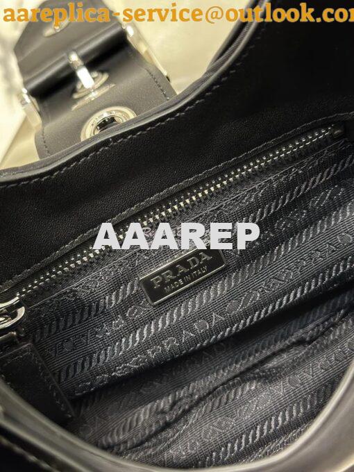 Replica Prada Moon Re-Nylon and leather bag 1BA381 Black 11