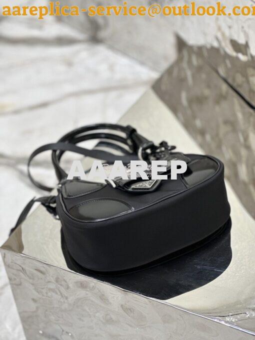Replica Prada Moon Re-Nylon and leather bag 1BA381 Black 12