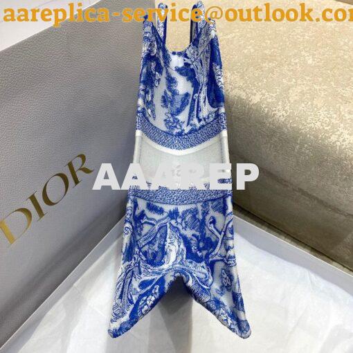 Replica Dior Book Tote bag in Fluorescent Blue Toile de Jouy Transpare 5