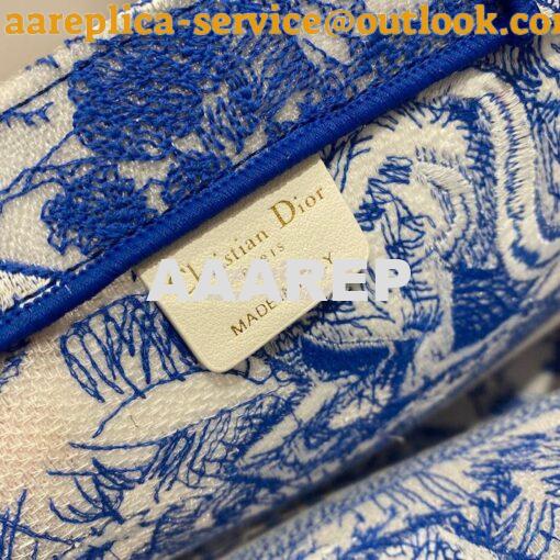 Replica Dior Book Tote bag in Fluorescent Blue Toile de Jouy Transpare 8