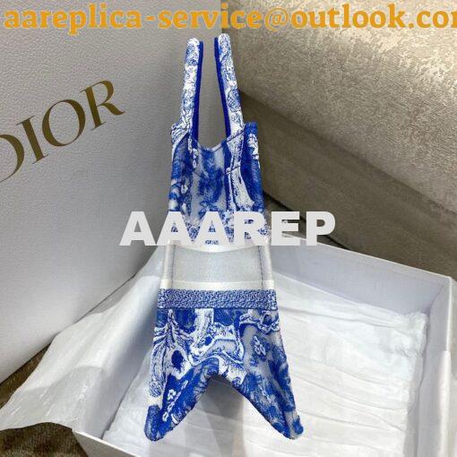 Replica Dior Book Tote bag in Fluorescent Blue Toile de Jouy Transpare 14