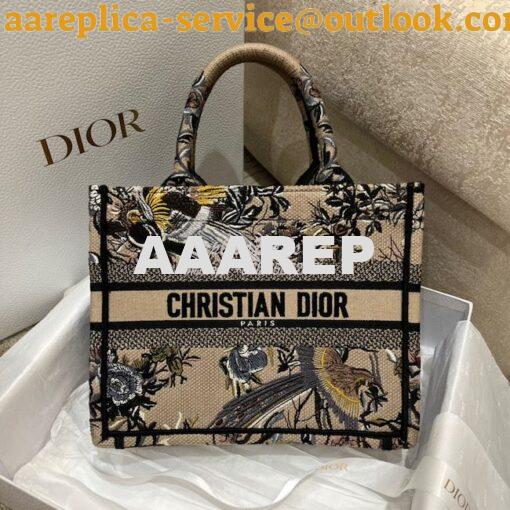 Replica Dior Book Tote bag in Beige Multicolor Jardin d'Hiver Embroide 10
