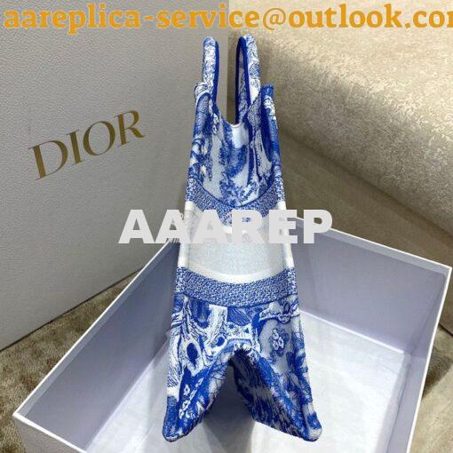 Replica Dior Book Tote bag in Fluorescent Blue Toile de Jouy Transpare 23
