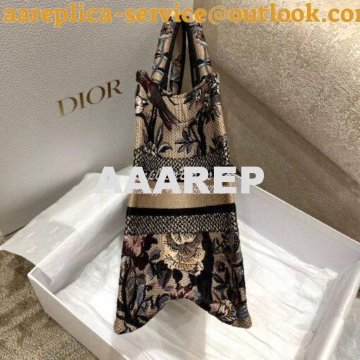 Replica Dior Book Tote bag in Beige Multicolor Jardin d'Hiver Embroide 14