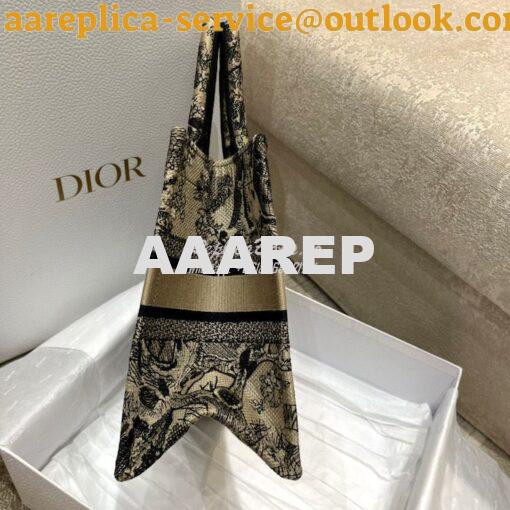 Replica Dior Book Tote bag in Brown Toile de Jouy Embroidery 5