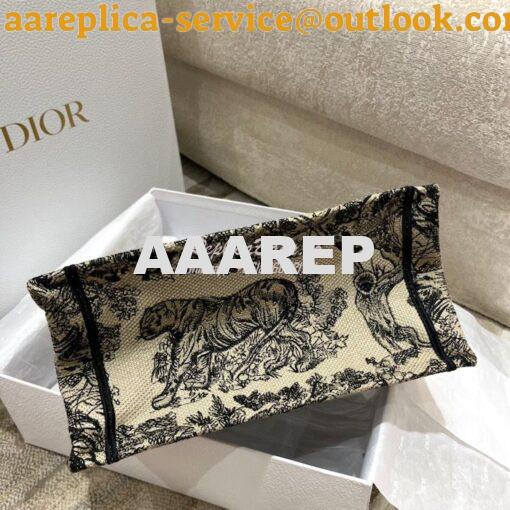 Replica Dior Book Tote bag in Brown Toile de Jouy Embroidery 6