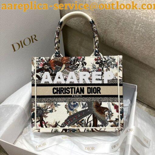 Replica Dior Book Tote bag in Ecru Multicolor Dior Jardin d'Hiver Embr 10