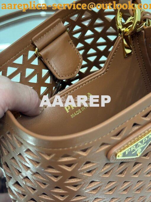 Replica Prada Panier leather mini-bag with cut-out motif 1BA217 Caramel 9