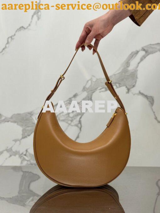 Replica Prada Large leather shoulder bag 1BC212 Caramel 4
