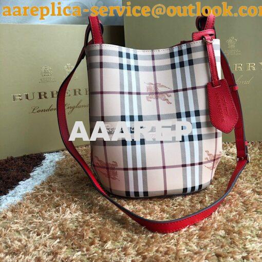 Replica Burberry Haymarket Check Crossbody Bucket Bag 40571581 Red