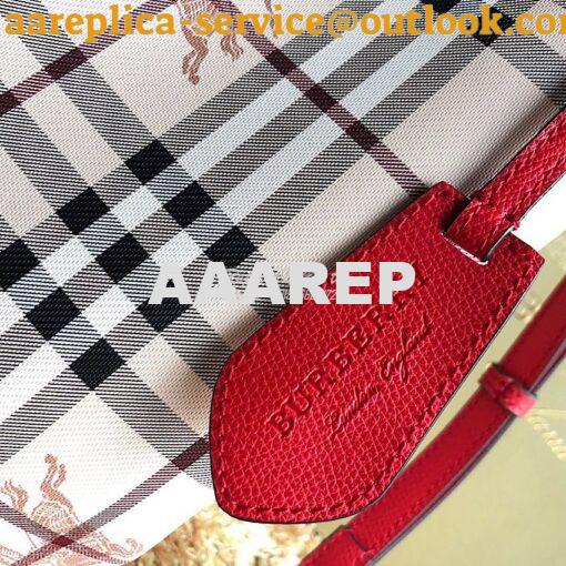 Replica Burberry Haymarket Check Crossbody Bucket Bag 40571581 Red 4