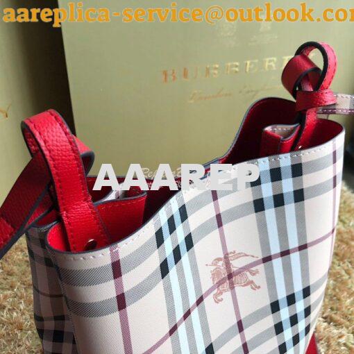 Replica Burberry Haymarket Check Crossbody Bucket Bag 40571581 Red 5