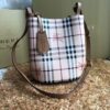 Replica Burberry Haymarket Check Crossbody Bucket Bag 40571581 Red 11