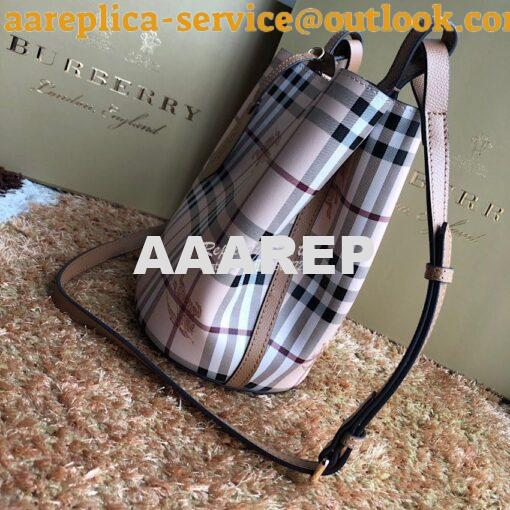 Replica Burberry Haymarket Check Crossbody Bucket Bag 40571581 Brown 2