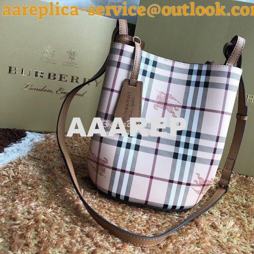 Replica Burberry Haymarket Check Crossbody Bucket Bag 40571581 Brown 3