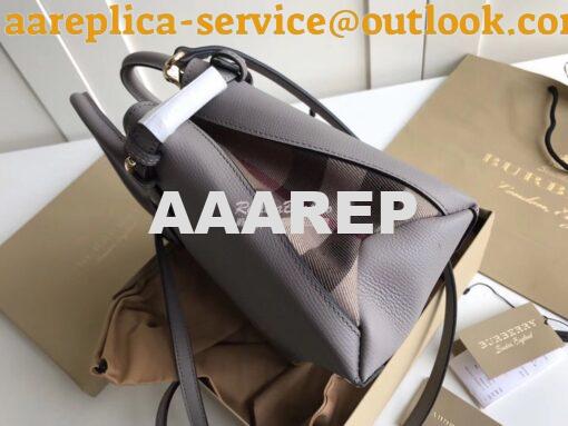 Replica Burberry The Small Banner in Leather and House Check Grey 4