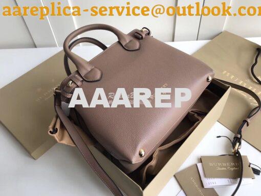 Replica Burberry The Small Banner in Leather and House Check Beige