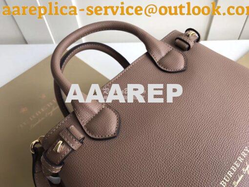 Replica Burberry The Small Banner in Leather and House Check Beige 2