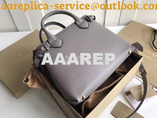 Replica Burberry The Small Banner in Leather and House Check Grey 9